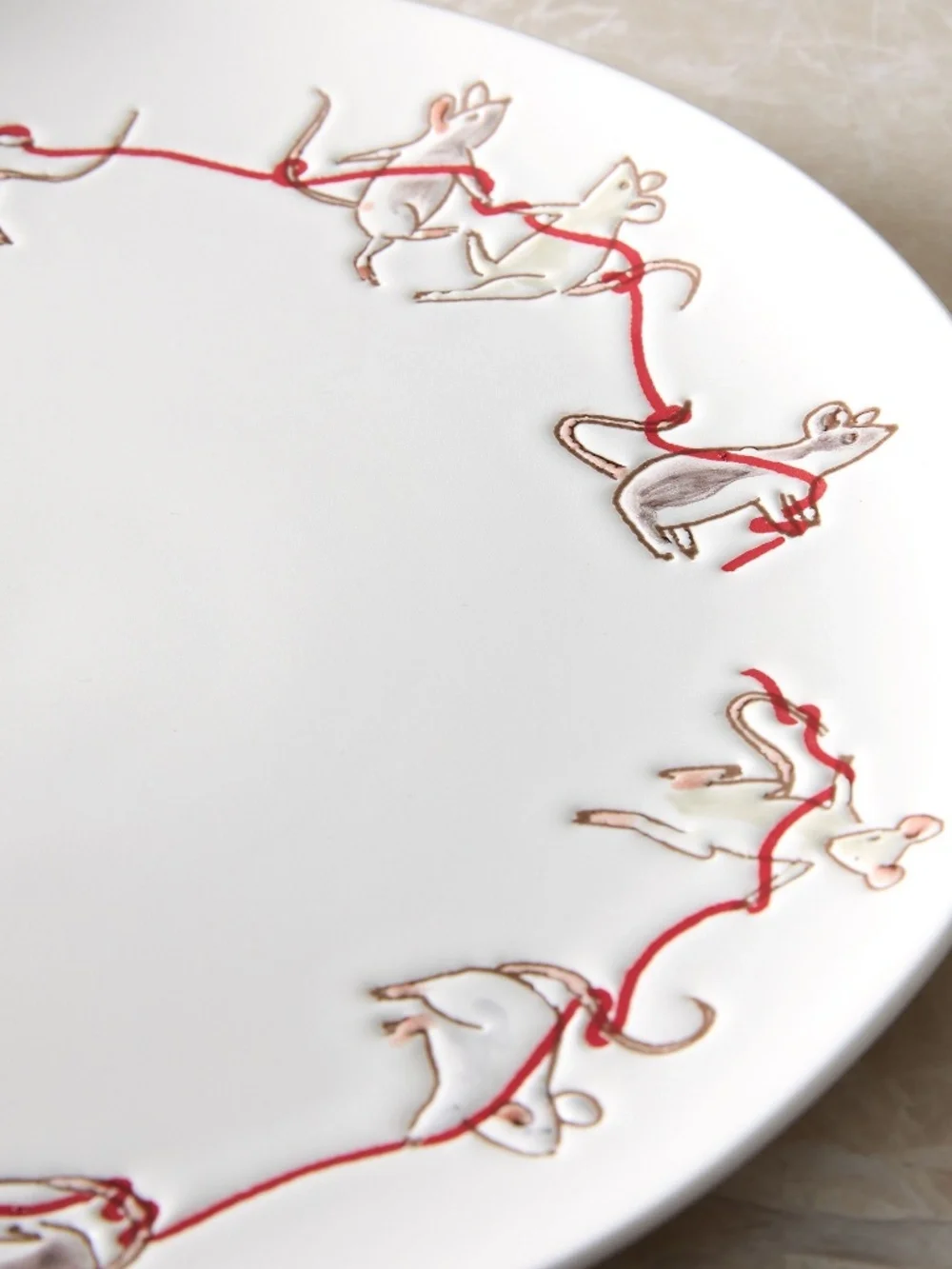 Naughty or Mice Stoneware Dinner Plates Set of Four